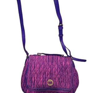 Vera Bradley Pink and Purple Quilted Crossbody Shoulder Bag